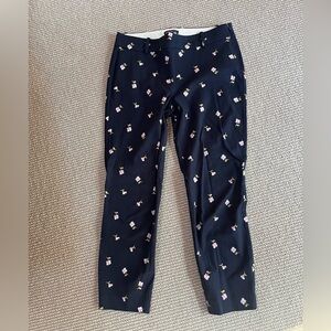 NWOT JCrew Mercantile Winnie Pant in Navy with pink flowers